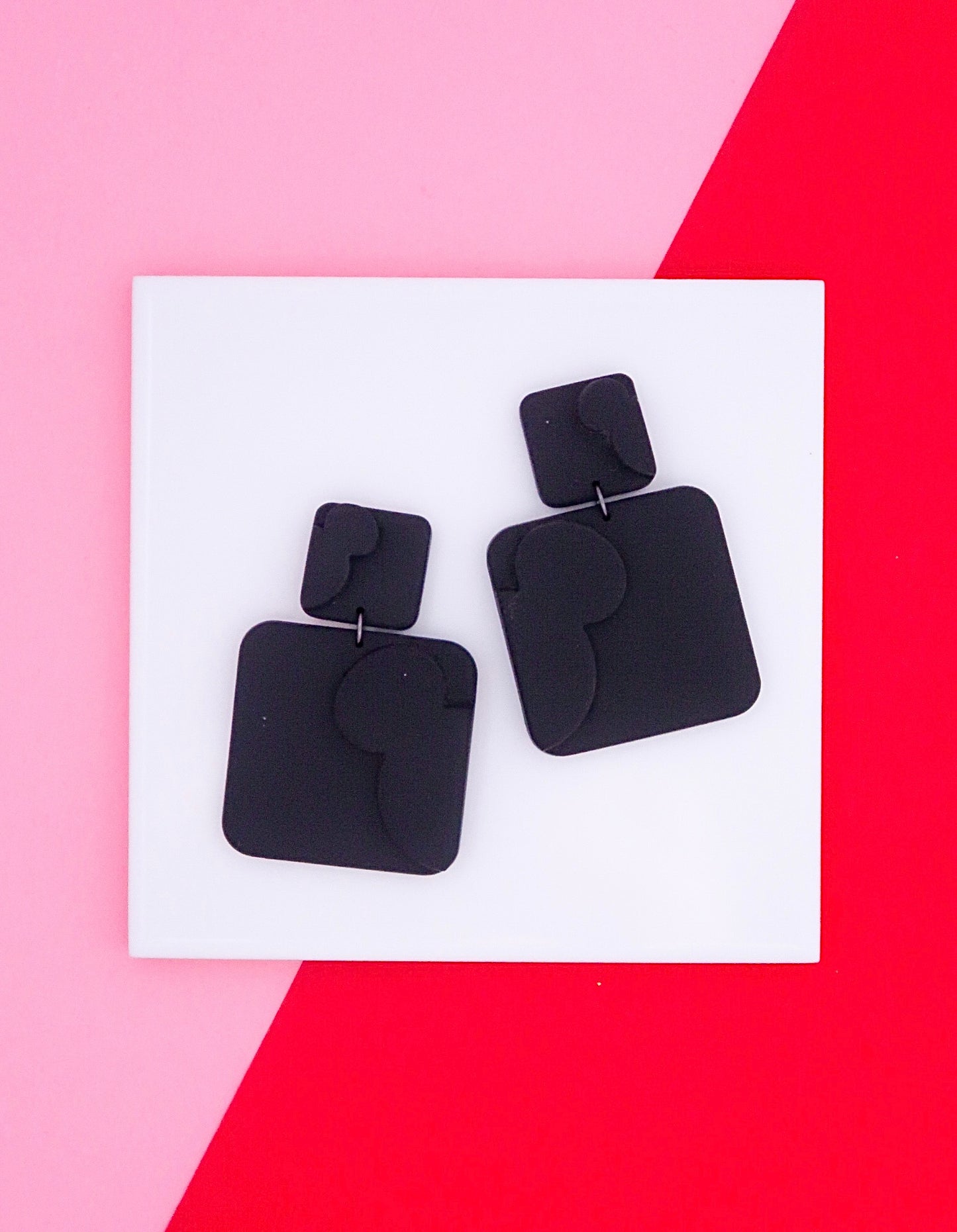 Hidden Mickey Square Dangle Earrings