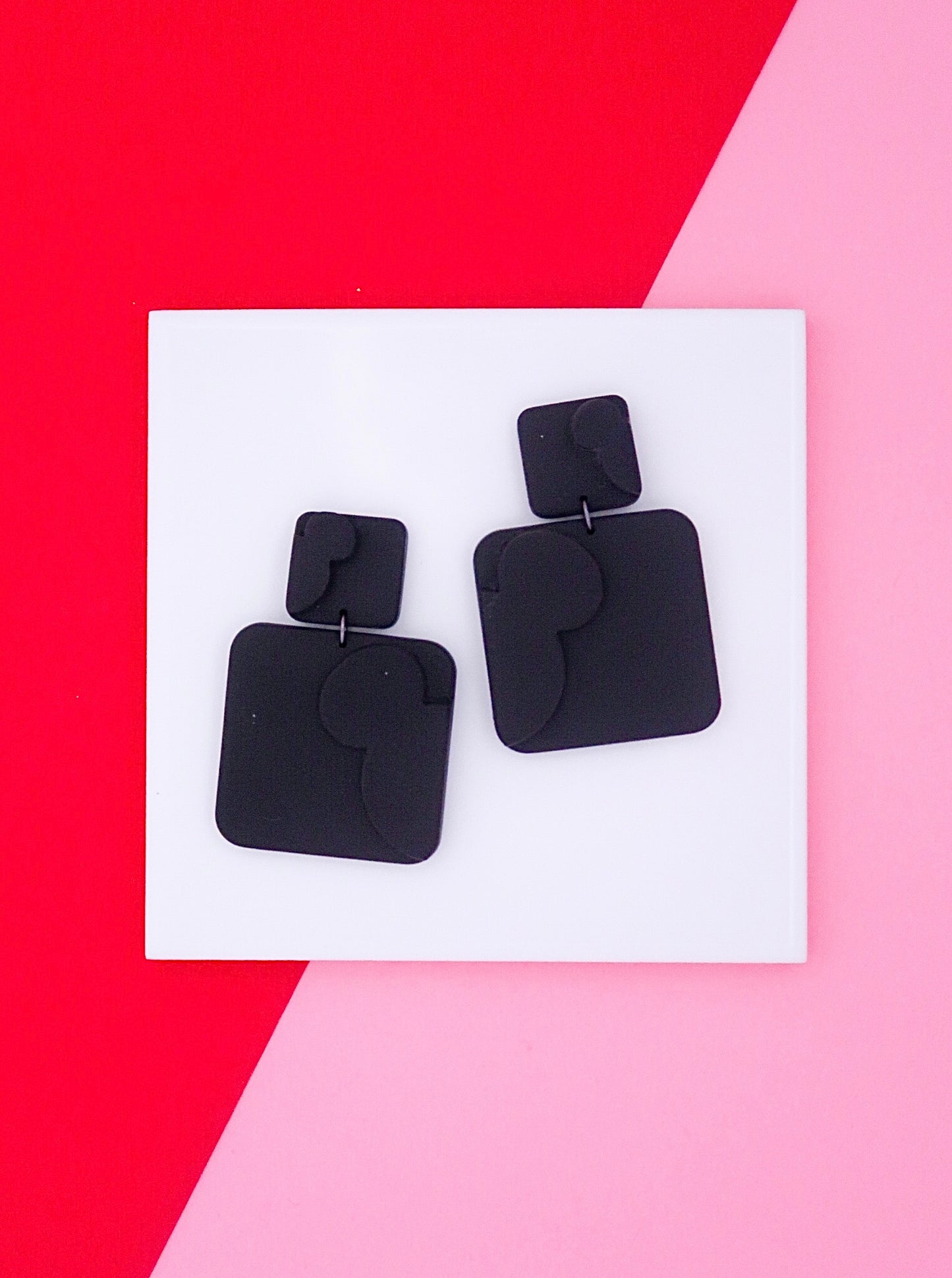 Hidden Mickey Square Dangle Earrings