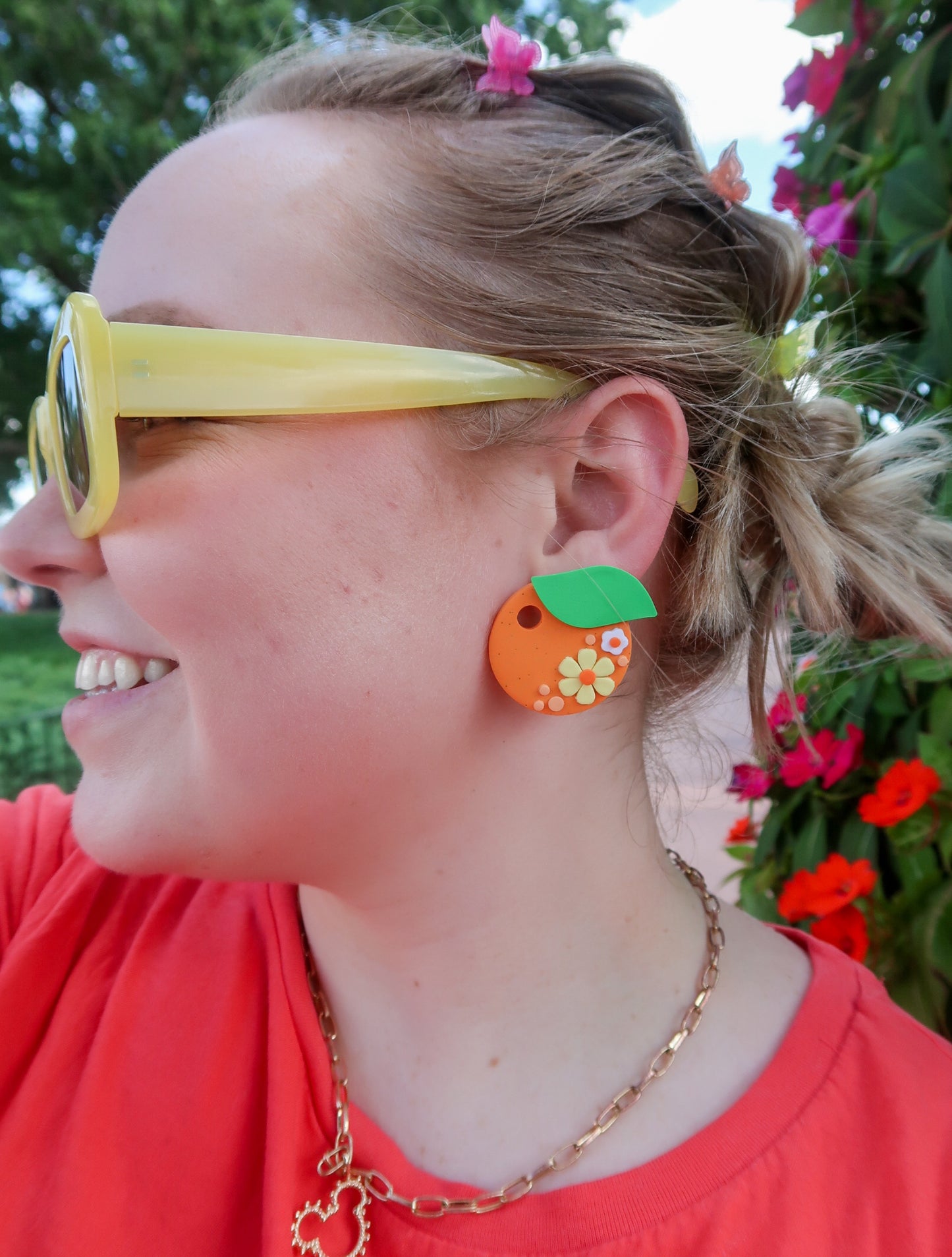 Orange Bird-Inspired Earrings
