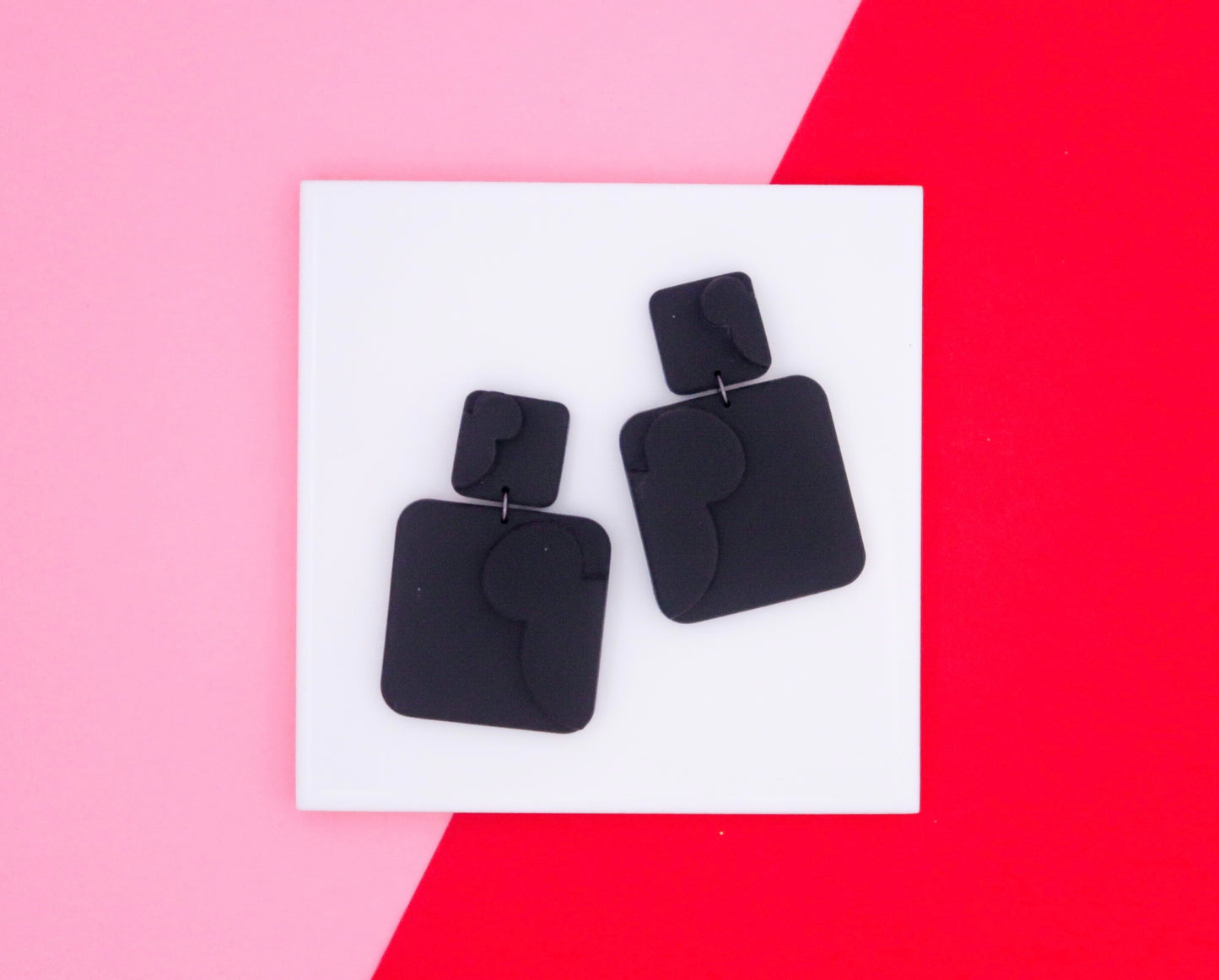 Hidden Mickey Square Dangle Earrings