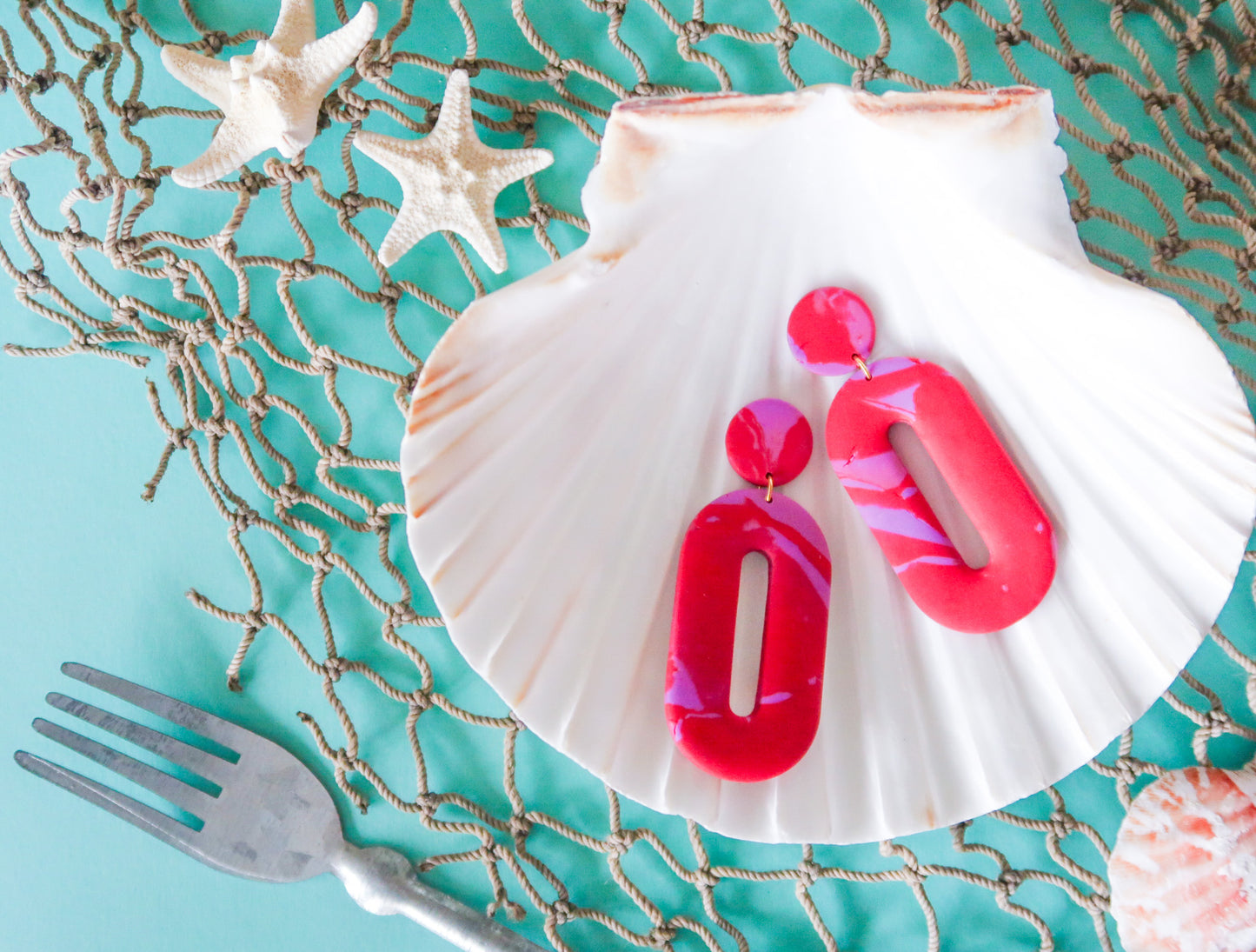 Ariel-Inspired Tie Dye Earrings