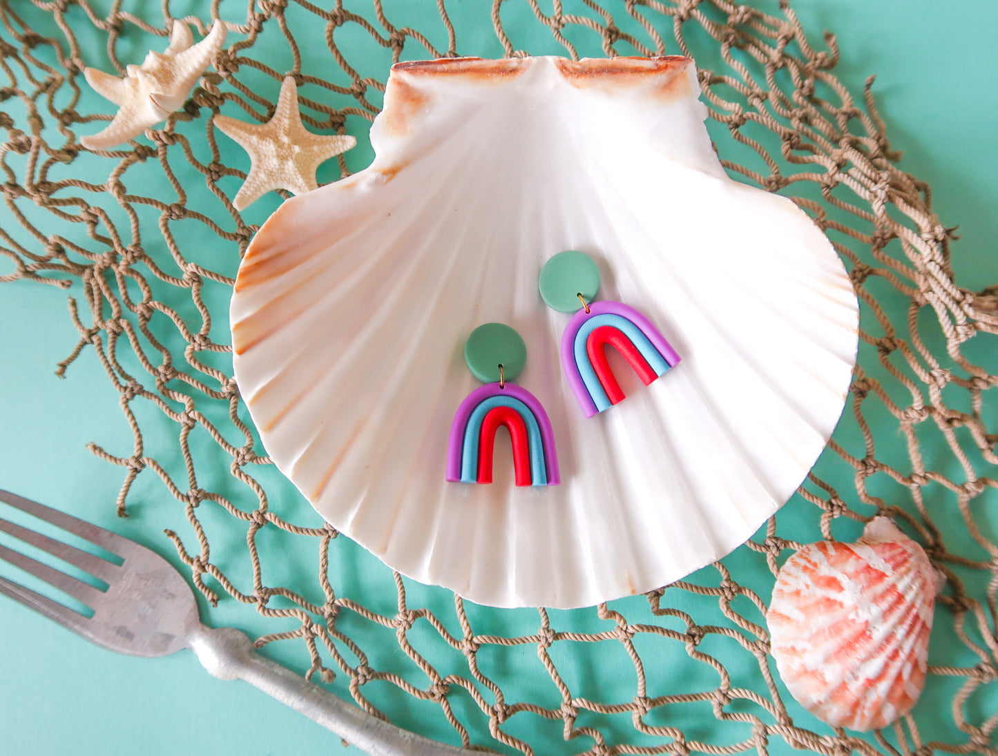 Ariel-Inspired Rainbow Earrings