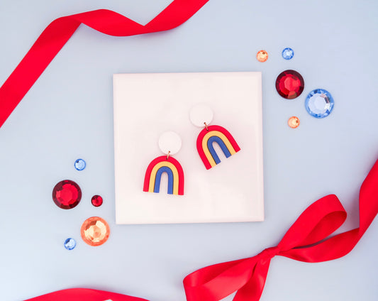 Snow White-Inspired Rainbow Earrings