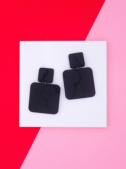 Hidden Mickey Square Dangle Earrings