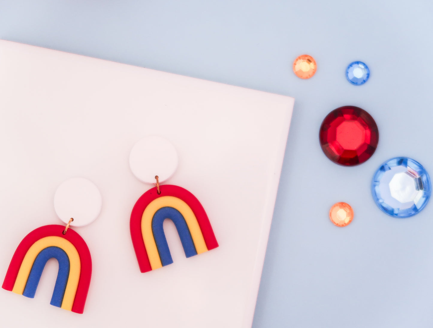 Snow White-Inspired Rainbow Earrings