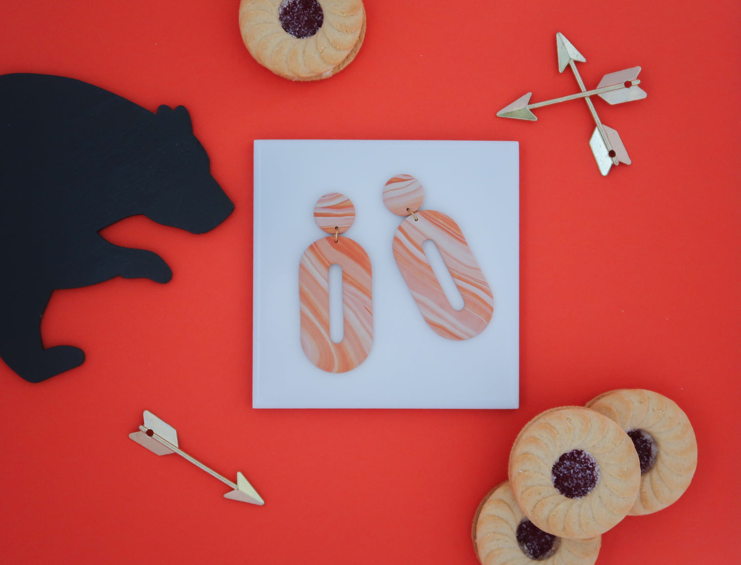 Merida-Inspired Tie Dye Earrings