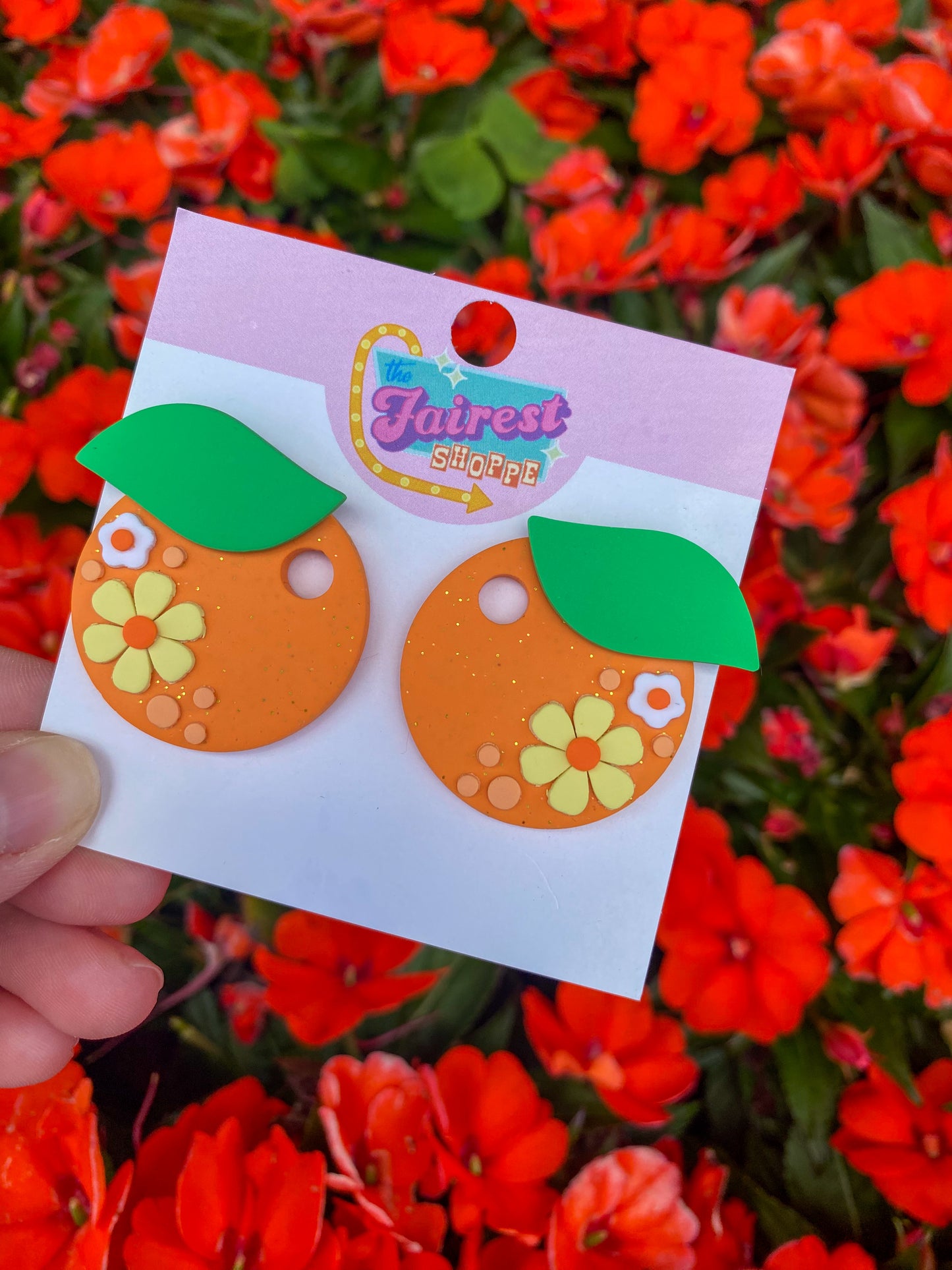 Orange Bird-Inspired Earrings