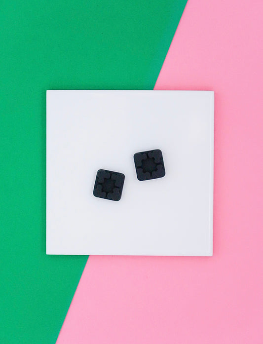 Hidden Mickey Square Stud Earrings