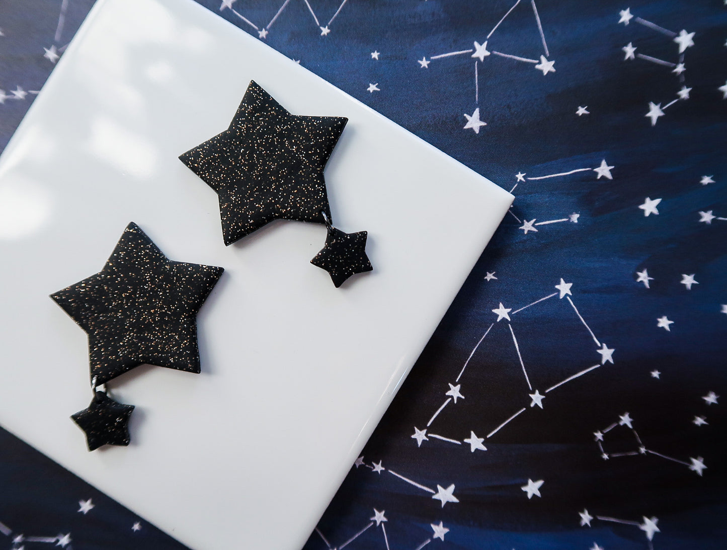 Black Second Star to the Right-Inspired Earrings