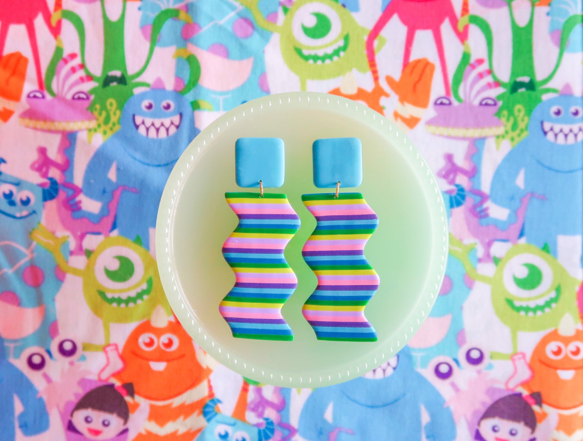 monsters inc earrings Monsters, Inc-Inspired Earrings – The Fairest Shoppe