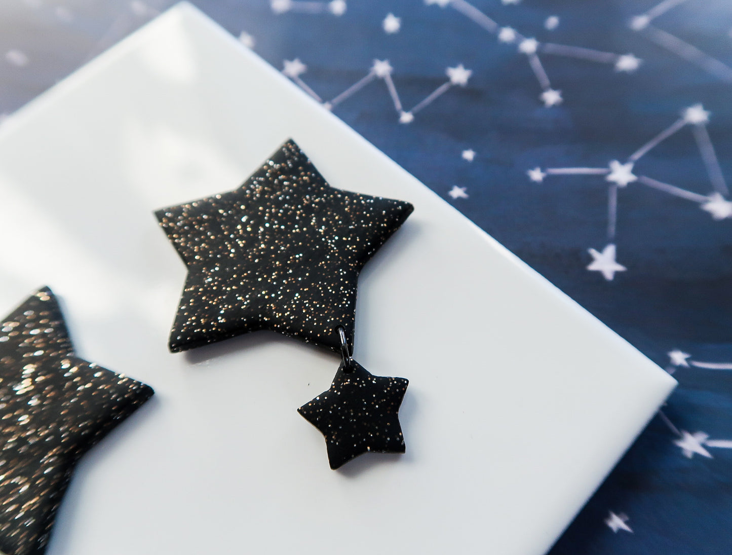 Black Second Star to the Right-Inspired Earrings