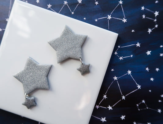 Silver Second Star to the Right-Inspired Earrings