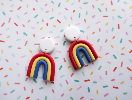 Snow White-Inspired Rainbow Earrings